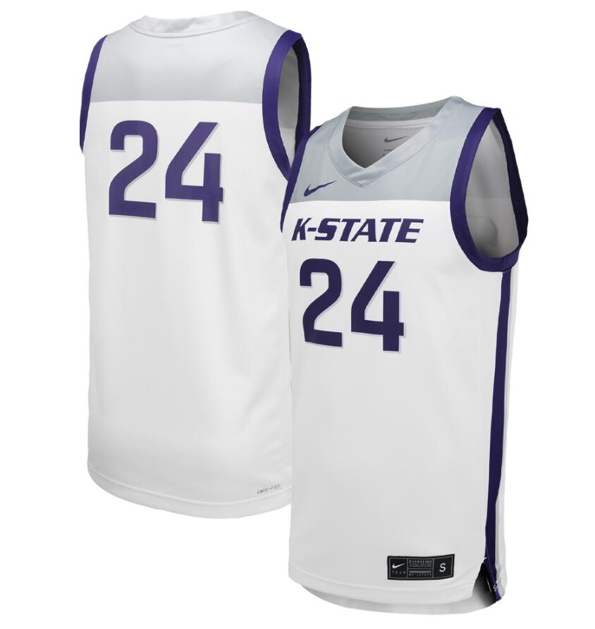 Men Unisex Nike #23 White Kansas State Wildcats Team Replica Basketball Jersey->ncaa teams->NCAA Jersey